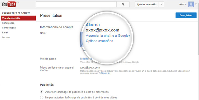 Supprimer son compte Youtube - Etape 1