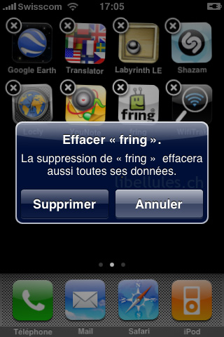 Supprimer une application iPhone