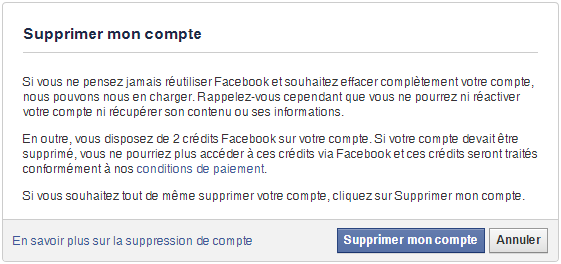 supprimer facebook