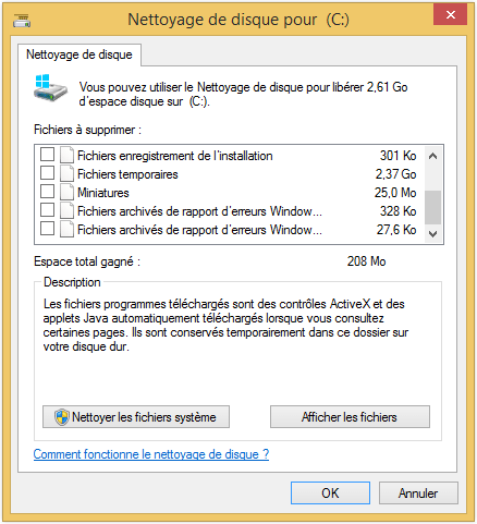 supprimer windows avec le nettoyage de disque