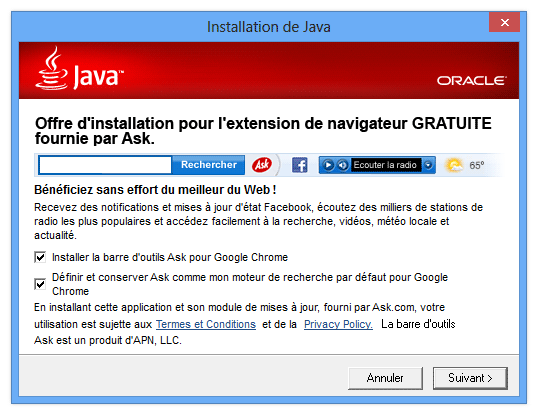 Java ask toolbar