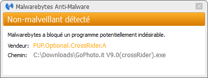 Gophoto.it bloqué par Malwarebytes Anti-Malware Premium