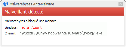 Windows AntiBreach Patrol détecté par Malwarebytes Anti-Malware Premium