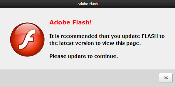 popup adobe flash