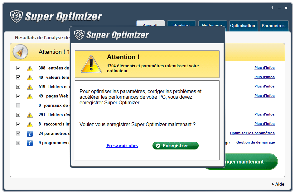 supprimer super optimizer