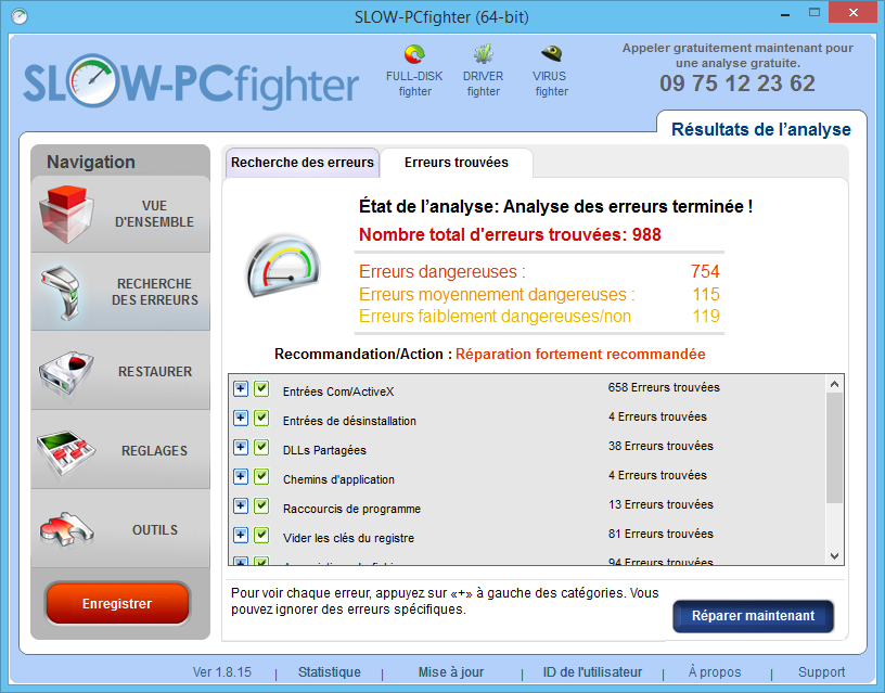 résultats de scan slow-pcfighter