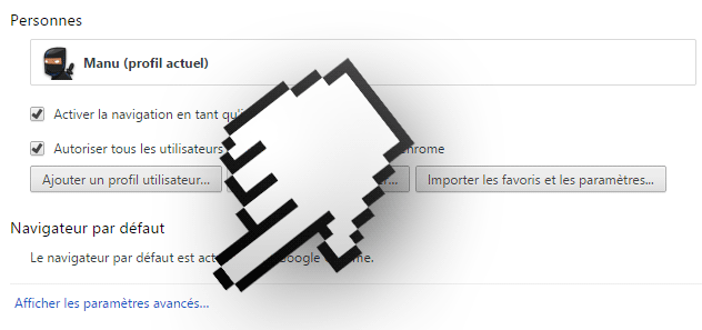 parametres avancés chrome
