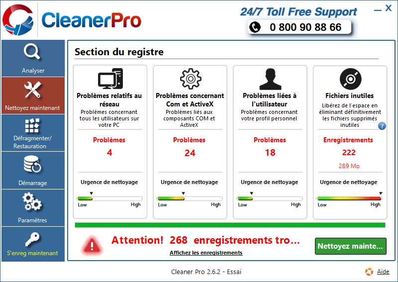 cleanerpro trouve des erreurs souvent imaginaires