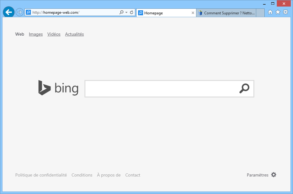 supprimer homepage-web.com
