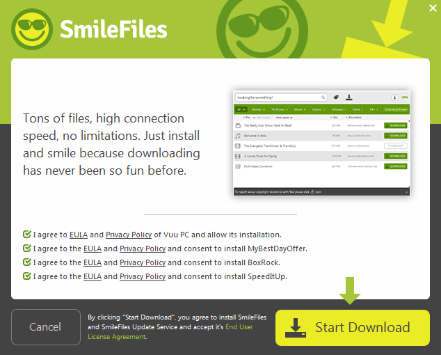 installation de smilefiles