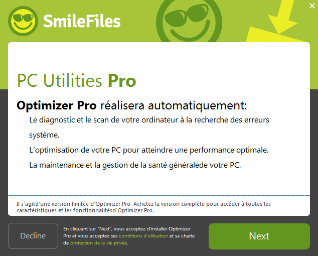 smilefiles installe optimizer-pro