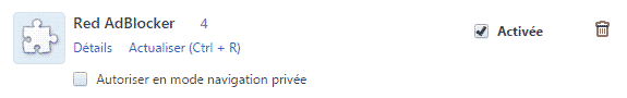 red adblocker sur Chrome
