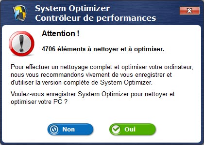 alerte de system optimizer 