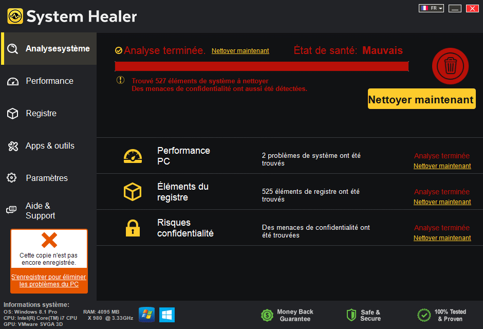 system healer analyse