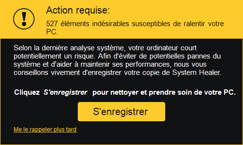 system healer enregistrer